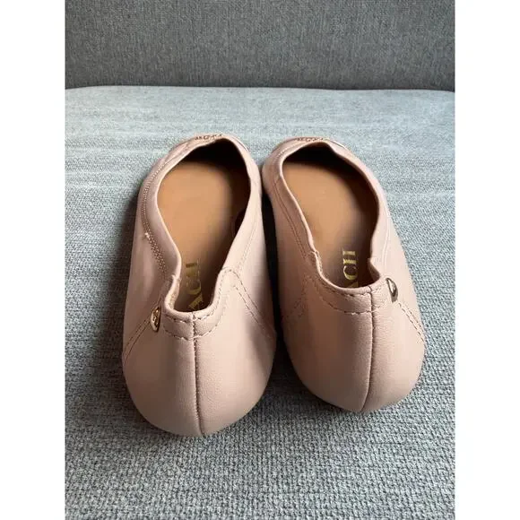 Coach Chelsea Matte Calf Patent Beechwood Flats Sz 6 - Picture 4 of 12